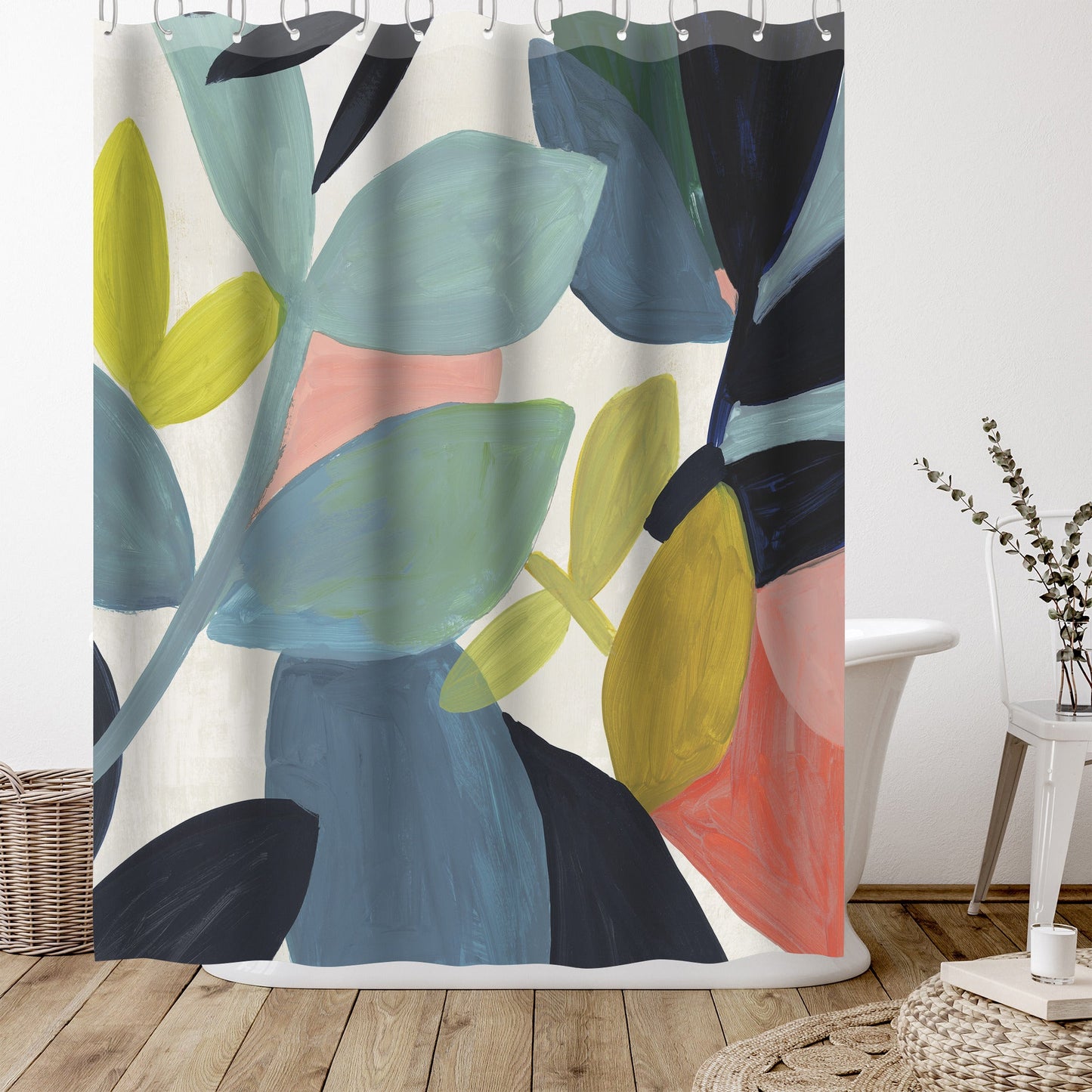 72" x 72” Abstract Shower Curtain with 12 Hooks, Embodiment by Pi Creative Art